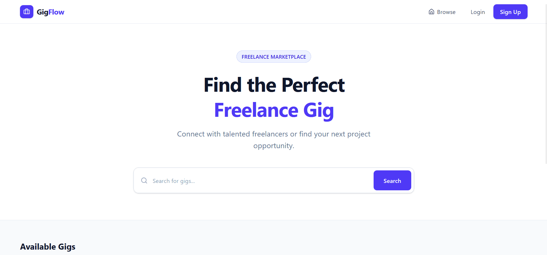 GigFlow — Freelance Marketplace Platform